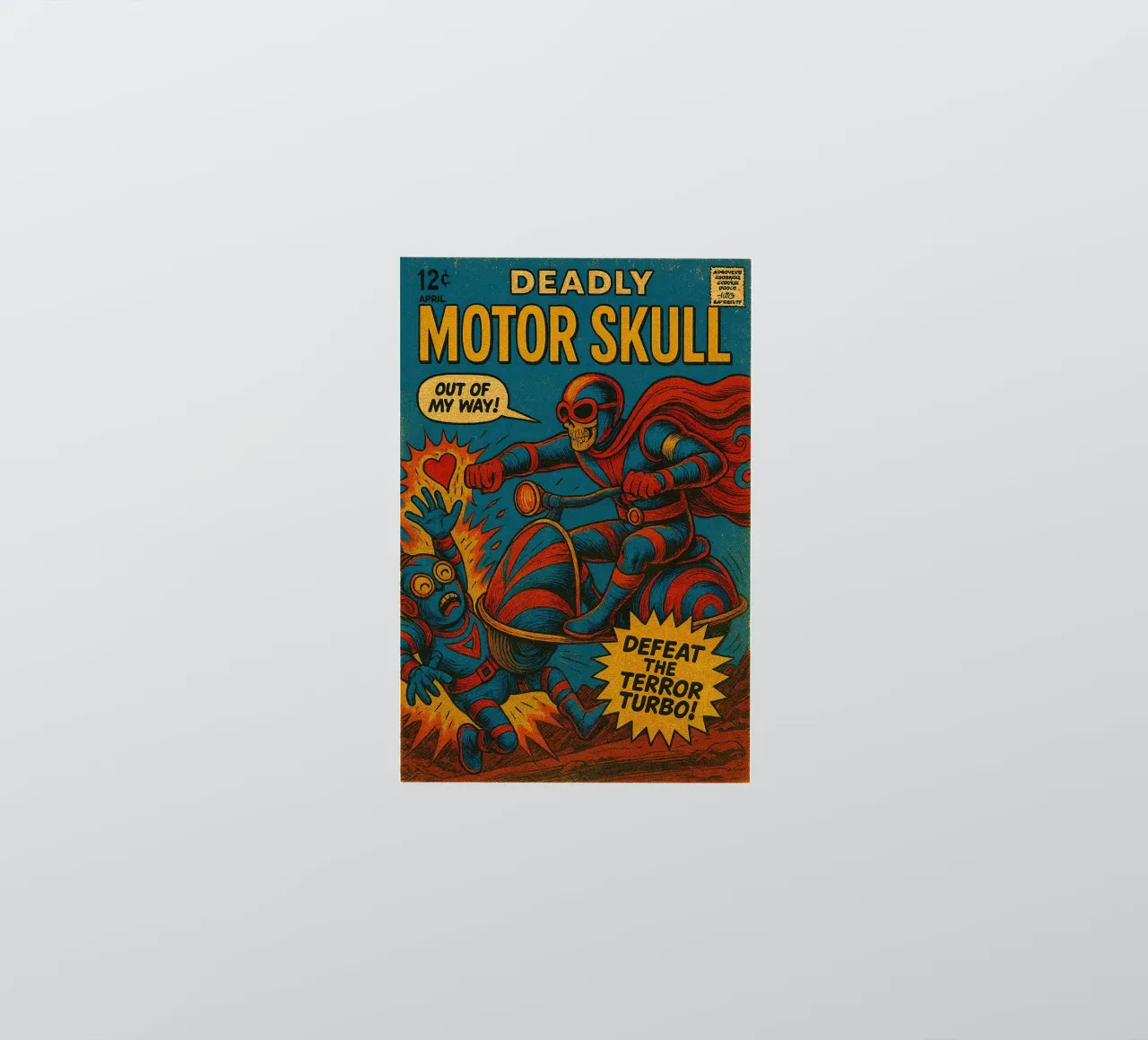 MOTOR SKULL - Fresh Supes On The Block pegatina de Vintage Van Gogh