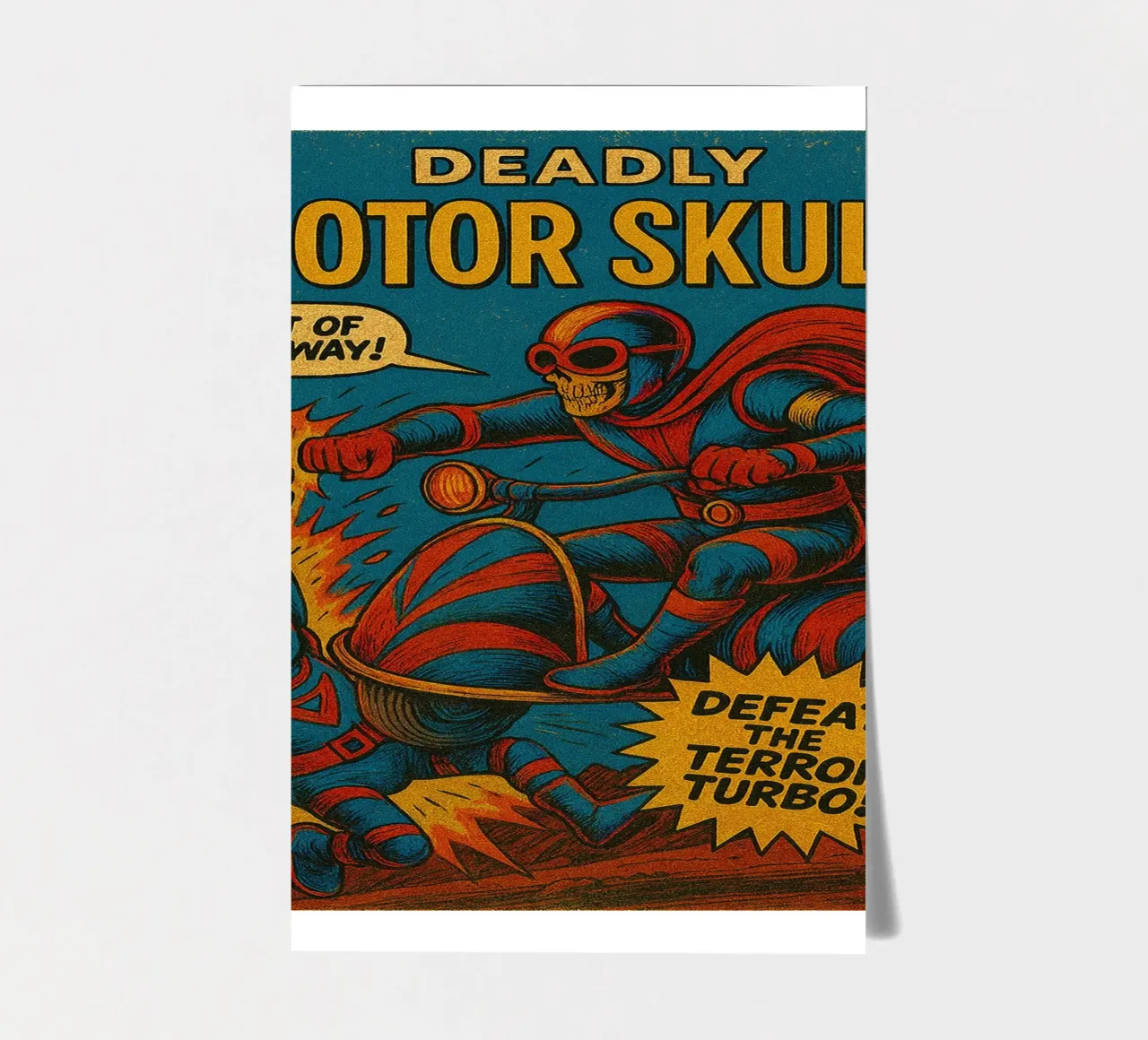 MOTOR SKULL - Fresh Supes On The Block foglio adesivo da Vintage Van Gogh