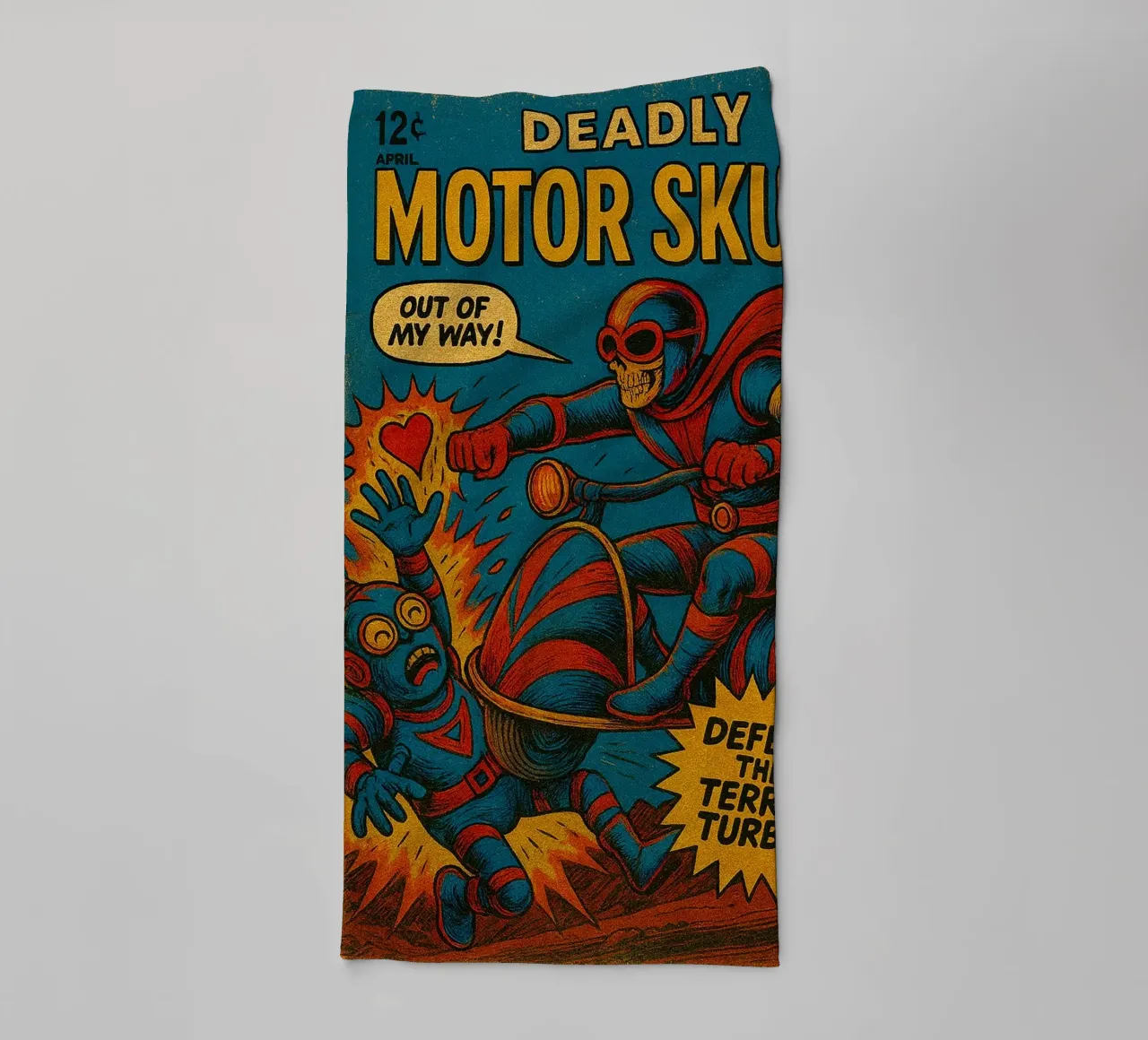 MOTOR SKULL - Fresh Supes On The Block Handtuch von Vintage Van Gogh