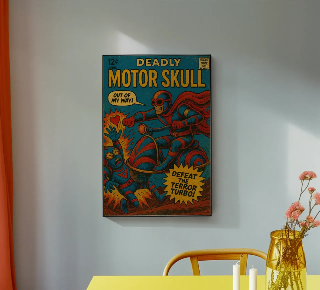 MOTOR SKULL - Fresh Supes On The Block plexiglass da Vintage Van Gogh
