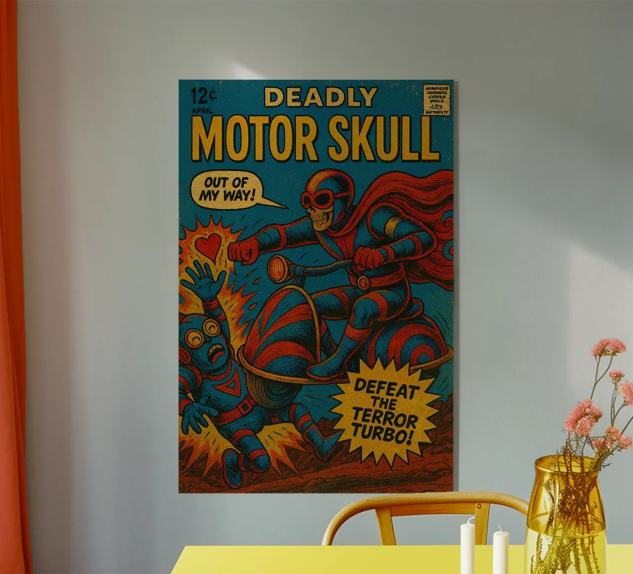 MOTOR SKULL - Fresh Supes On The Block plexiglass da Vintage Van Gogh