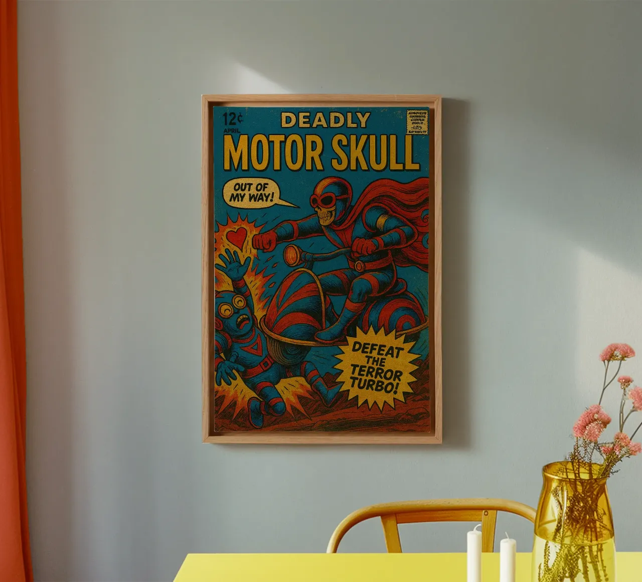MOTOR SKULL - Fresh Supes On The Block canvas by Vintage Van Gogh