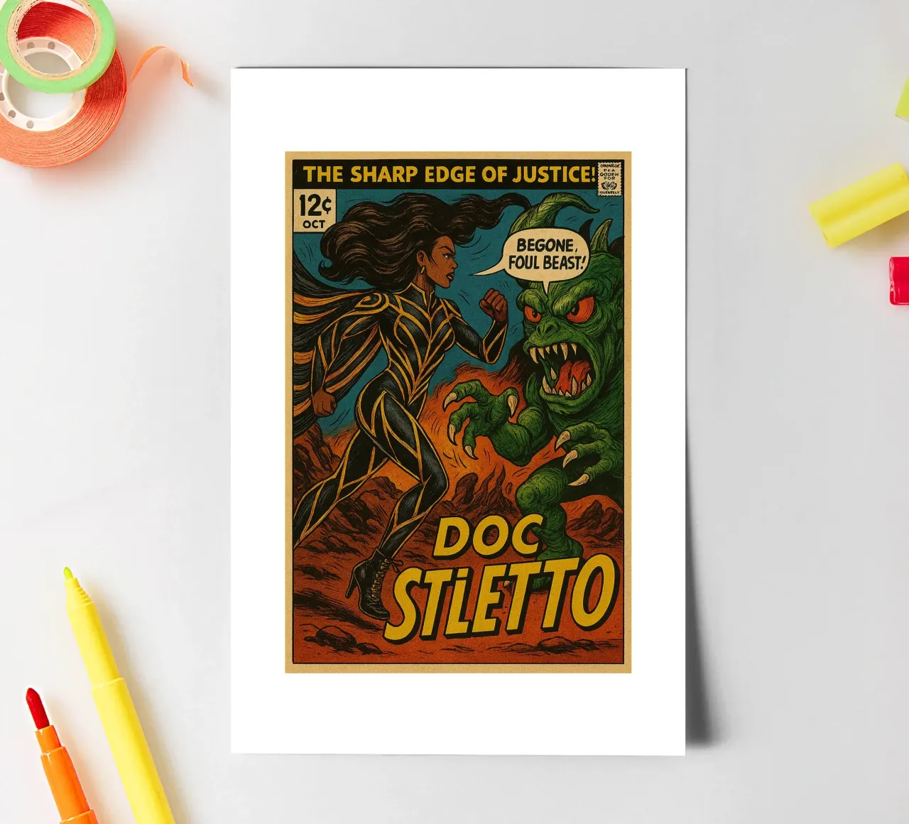 FUNGUS FIGHTERS - Fresh Supes On The Block foglio adesivo da Vintage Van Gogh