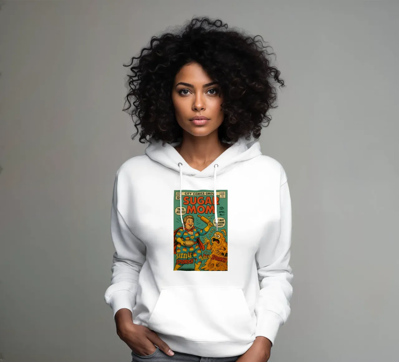 SUGAR MOM - Fresh Supes On The Block felpa con cappuccio da Vintage Van Gogh