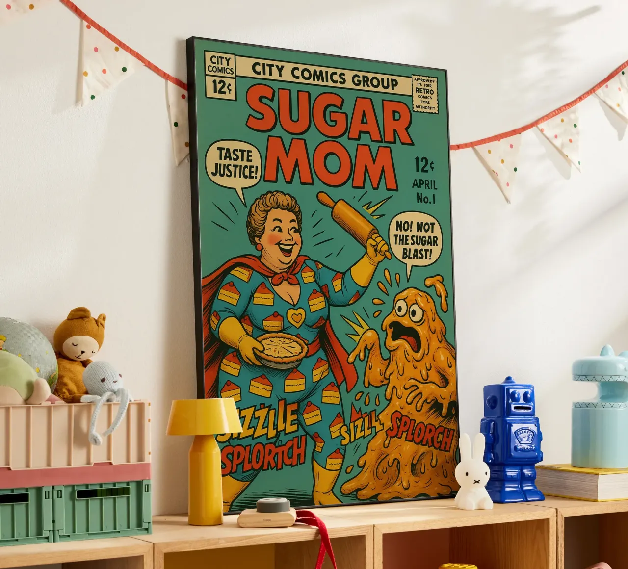 SUGAR MOM - Fresh Supes On The Block alluminio dibond da Vintage Van Gogh