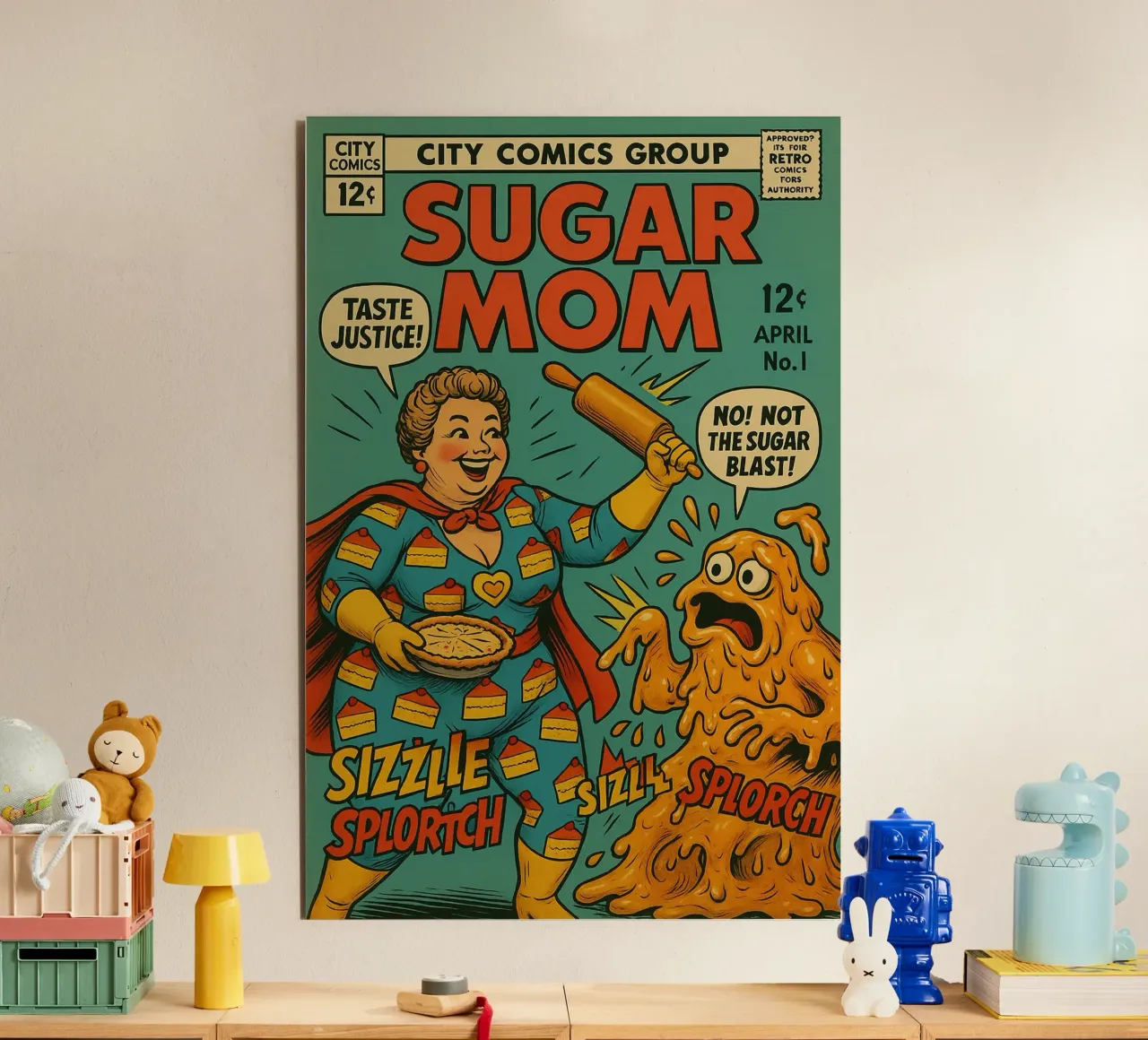 SUGAR MOM - Fresh Supes On The Block alluminio dibond da Vintage Van Gogh