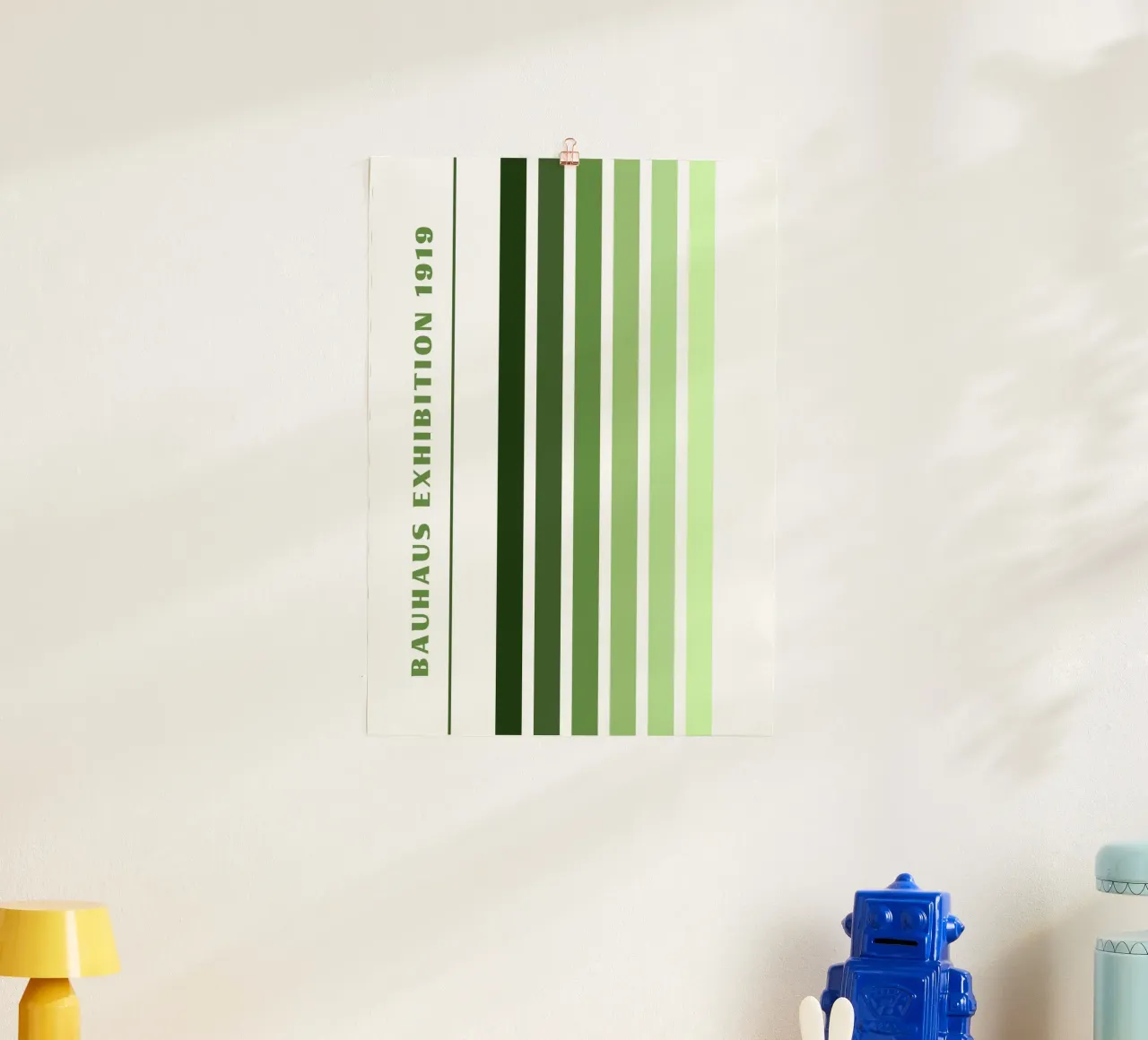 Mostra Bauhaus 1919 | Strisce verdi verticali Gradiente Pos carta hahnemühle da Grungeo