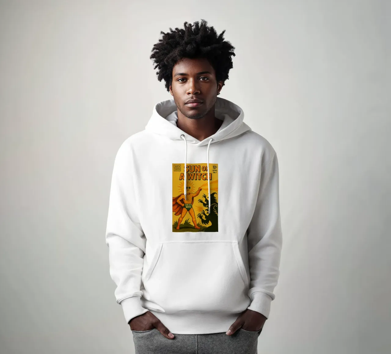 SUN OF A WITCH - Fresh Supes On The Block felpa con cappuccio da Vintage Van Gogh
