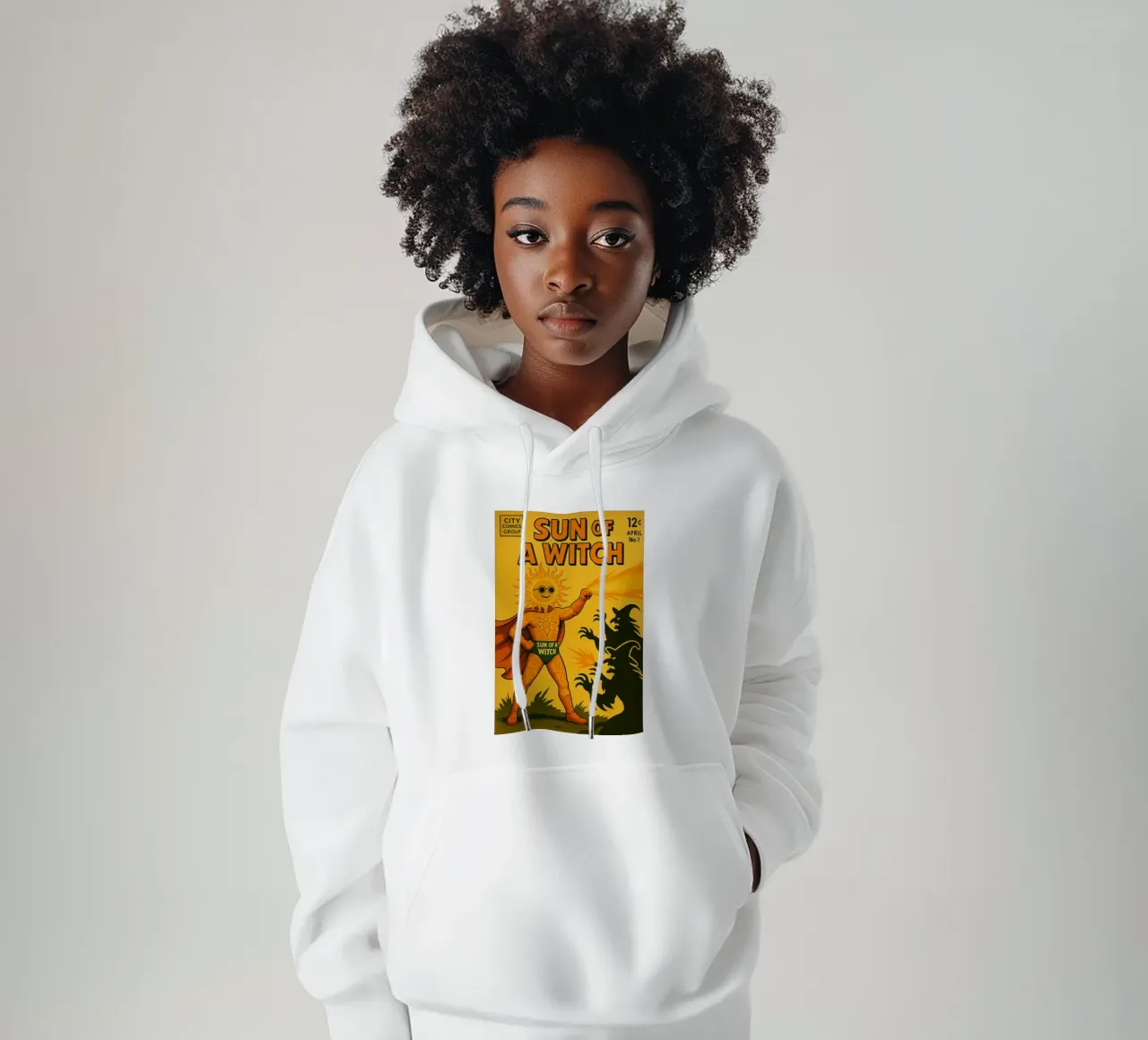 SUN OF A WITCH - Fresh Supes On The Block felpa con cappuccio da Vintage Van Gogh