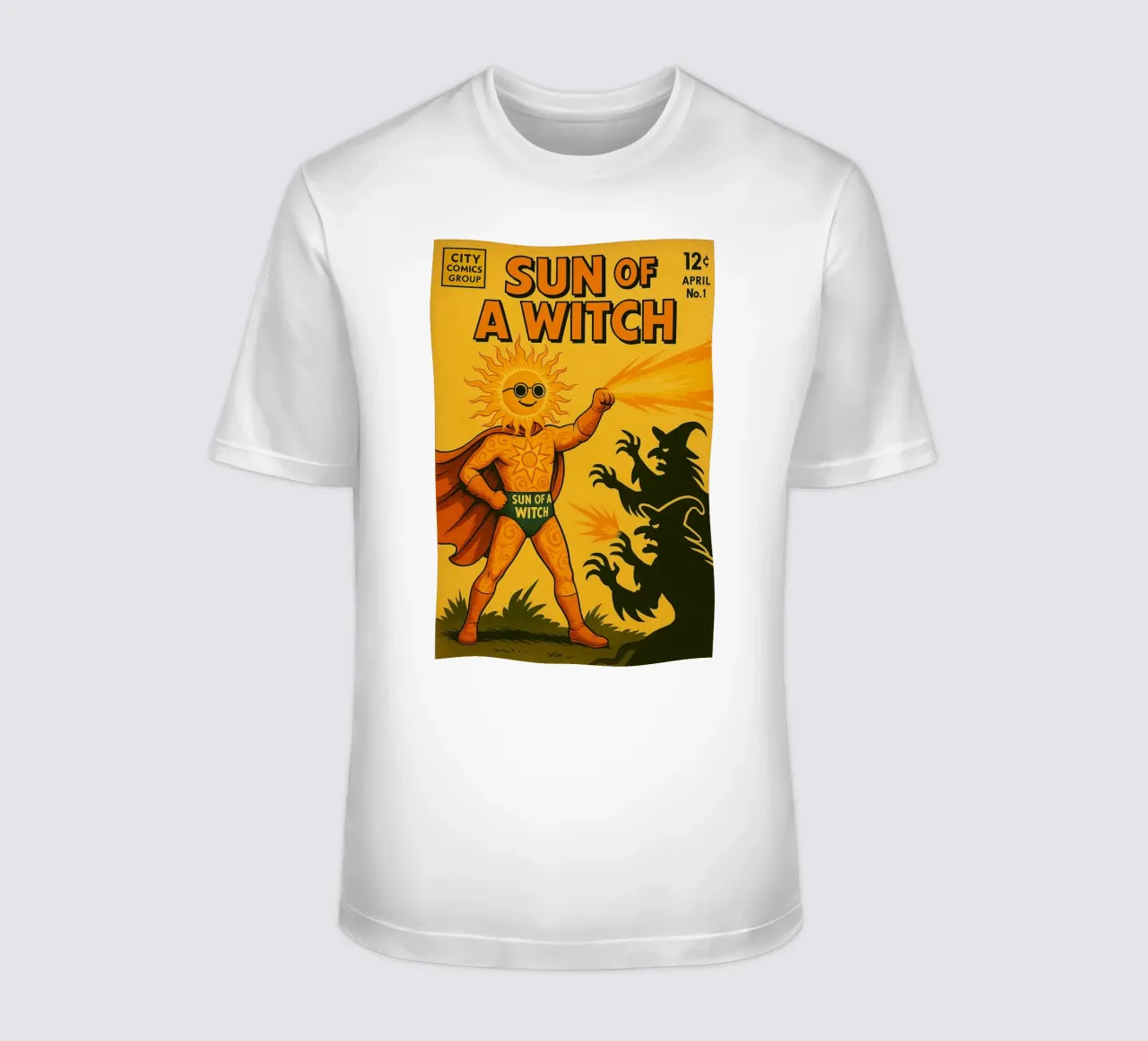 SUN OF A WITCH - Fresh Supes On The Block t-shirt da Vintage Van Gogh