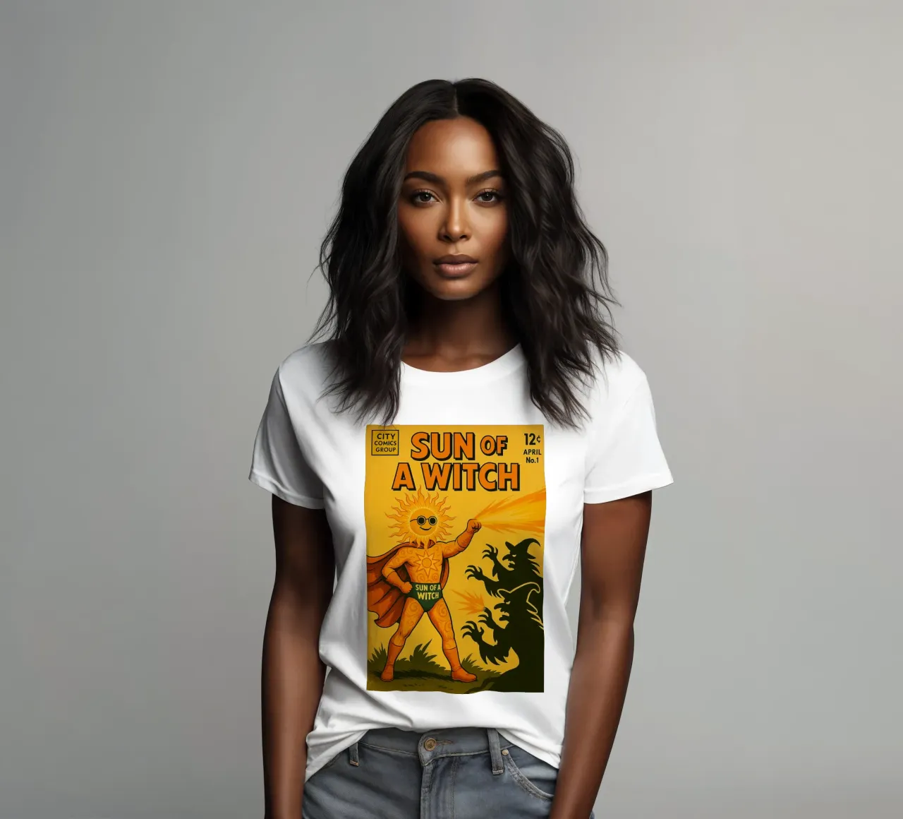 SUN OF A WITCH - Fresh Supes On The Block camiseta de mujer de Vintage Van Gogh