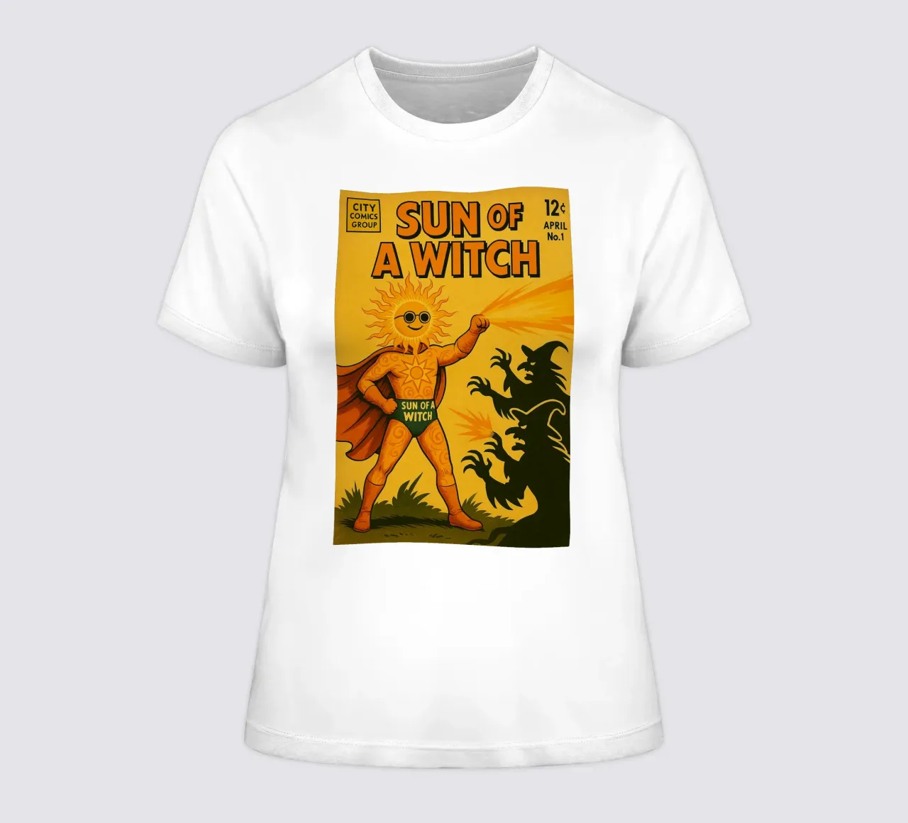 SUN OF A WITCH - Fresh Supes On The Block camiseta de mujer de Vintage Van Gogh