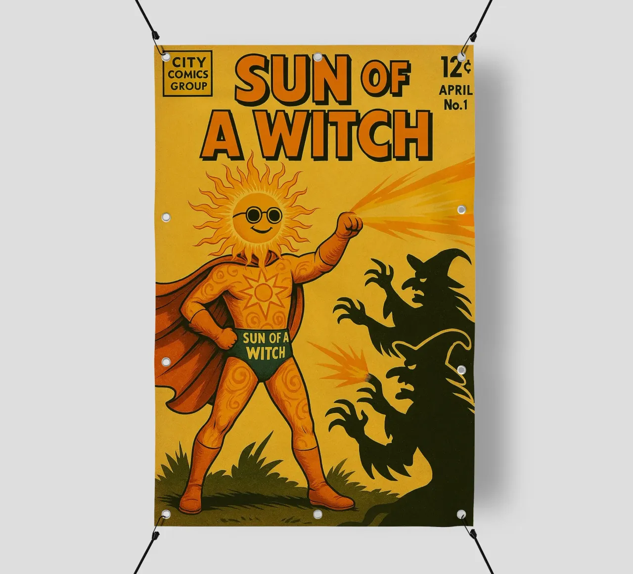 SUN OF A WITCH - Fresh Supes On The Block telo in pvc da Vintage Van Gogh