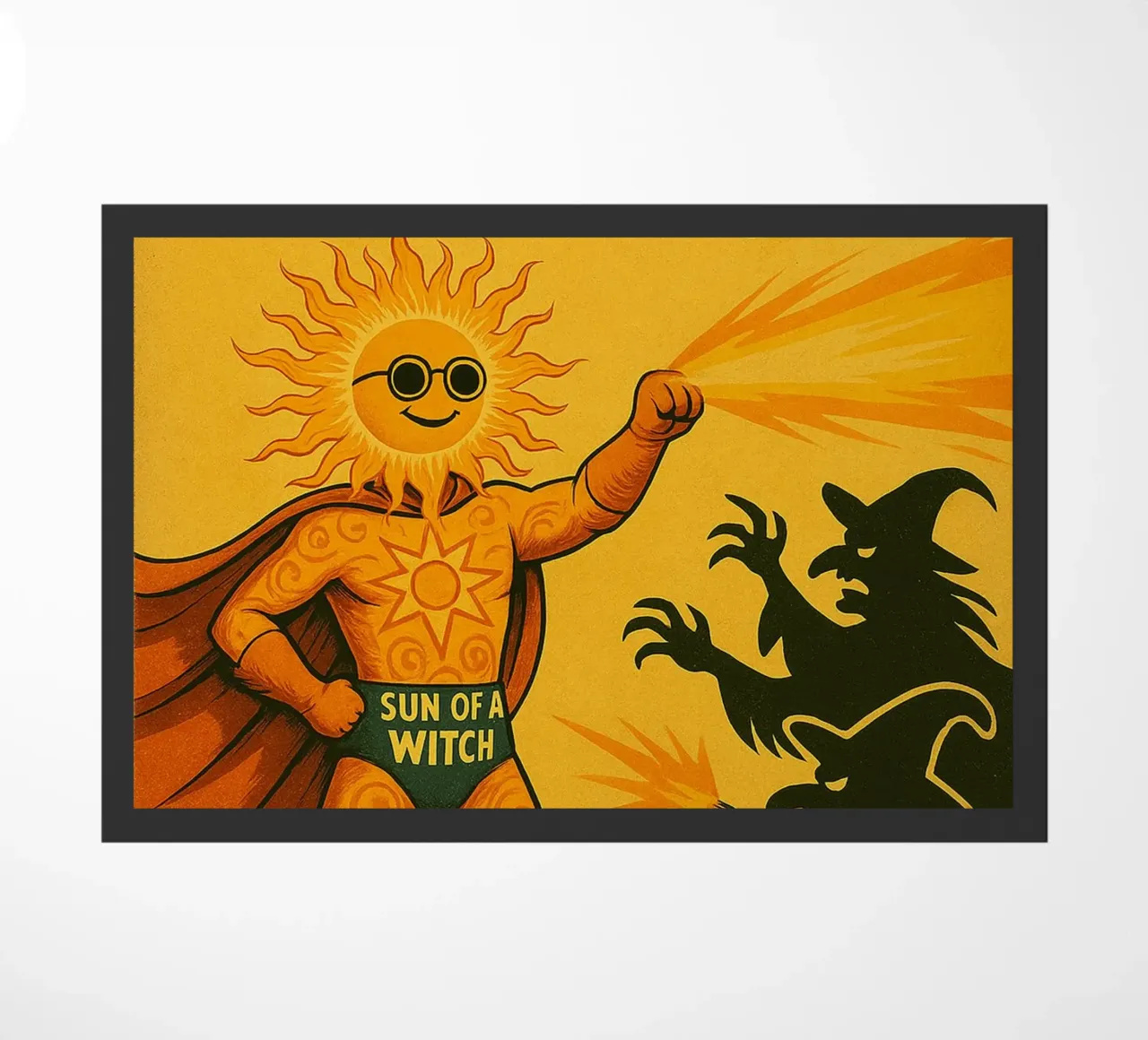 SUN OF A WITCH - Fresh Supes On The Block Fußmatte von Vintage Van Gogh