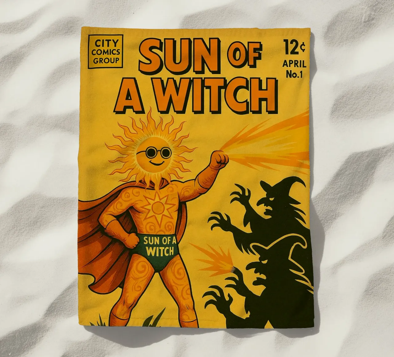 SUN OF A WITCH - Fresh Supes On The Block toalla de playa de Vintage Van Gogh