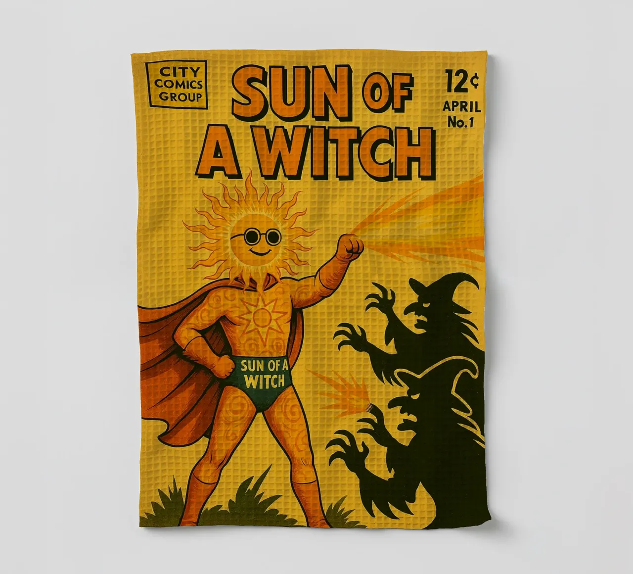 SUN OF A WITCH - Fresh Supes On The Block Geschirrtuch von Vintage Van Gogh