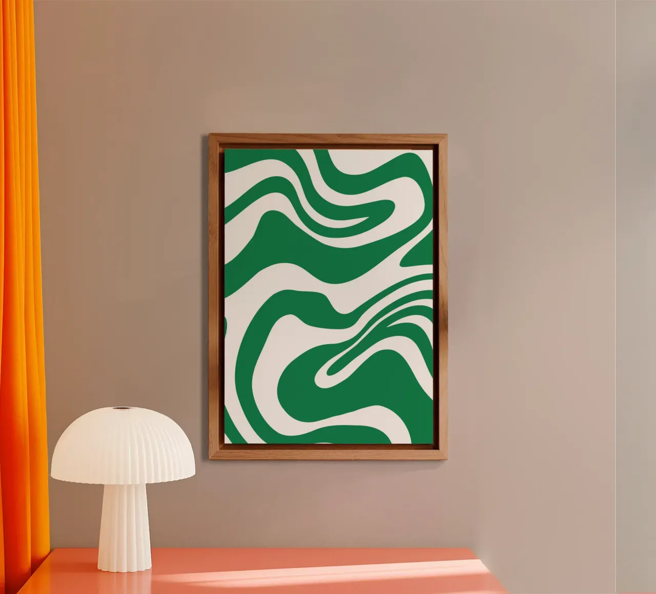 Abstrakter grüner Marmor Swirl | Retro Psychedelic Fluid Art Alu-Dibond von Grungeo