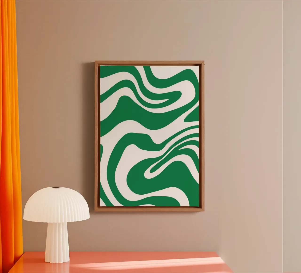 Abstract Green Marble Swirl | Retro Psychedelic Fluid Art canvas by Grungeo
