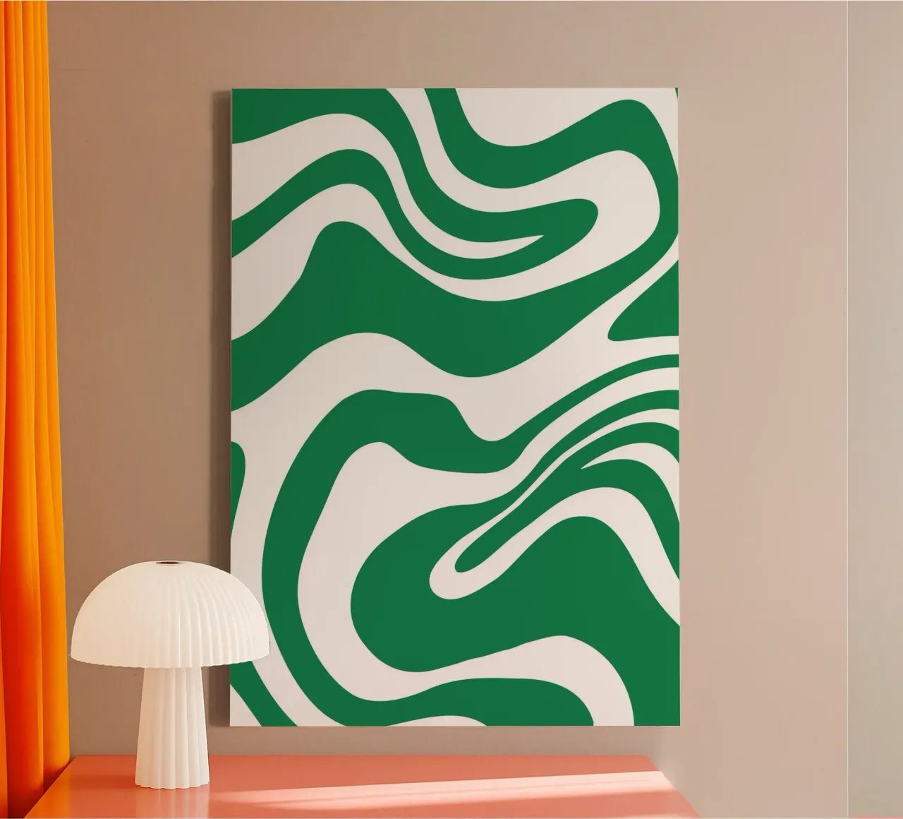 Abstract Green Marble Swirl | Retro Psychedelic Fluid Art canvas by Grungeo