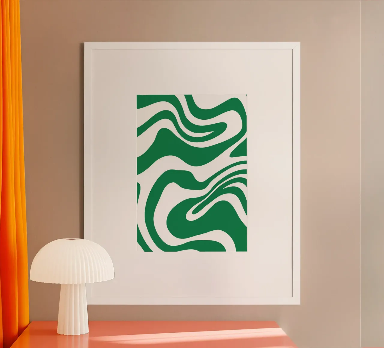 Abstrakter grüner Marmor Swirl | Retro Psychedelic Fluid Art Hahnemühle von Grungeo