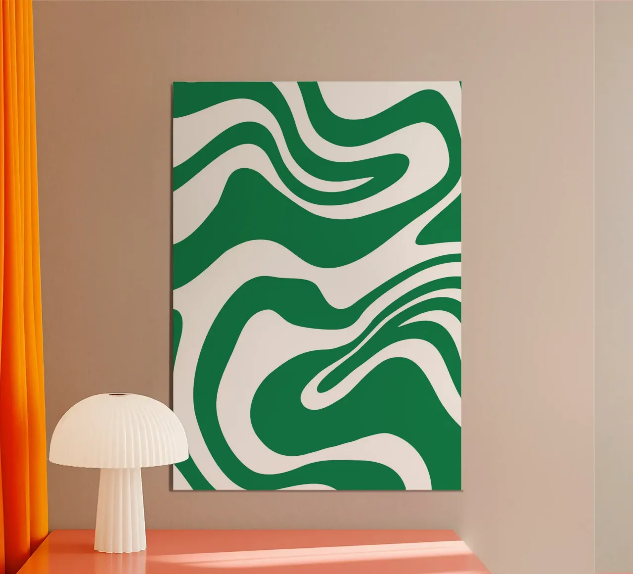 Abstrakter grüner Marmor Swirl | Retro Psychedelic Fluid Art Hahnemühle von Grungeo