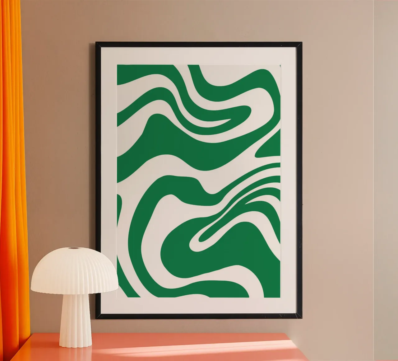 Abstrakter grüner Marmor Swirl | Retro Psychedelic Fluid Art Hahnemühle von Grungeo