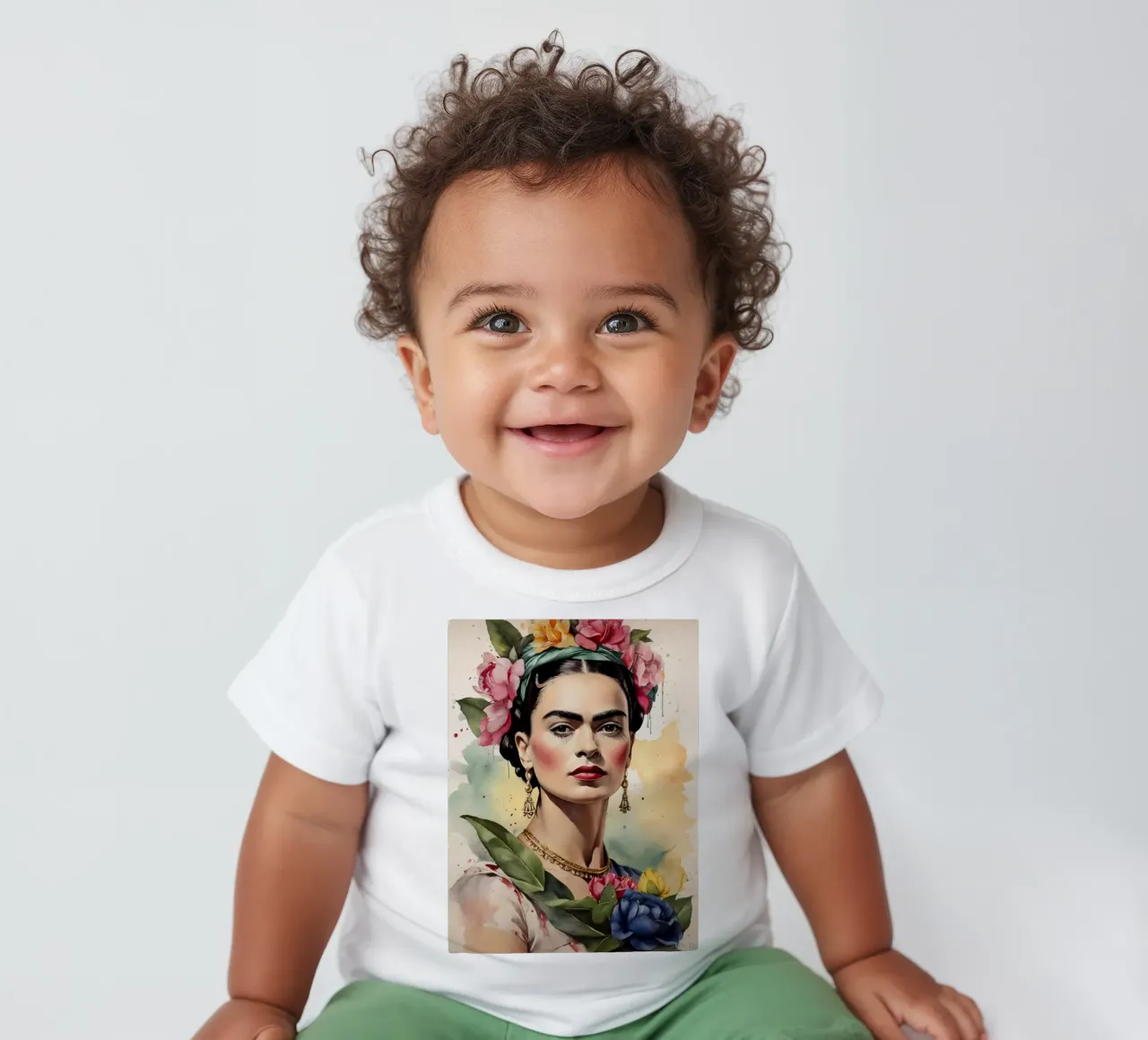 Frida Kahlo ad acquerello maglietta neonato da 🎁 ARTVI-SHOP