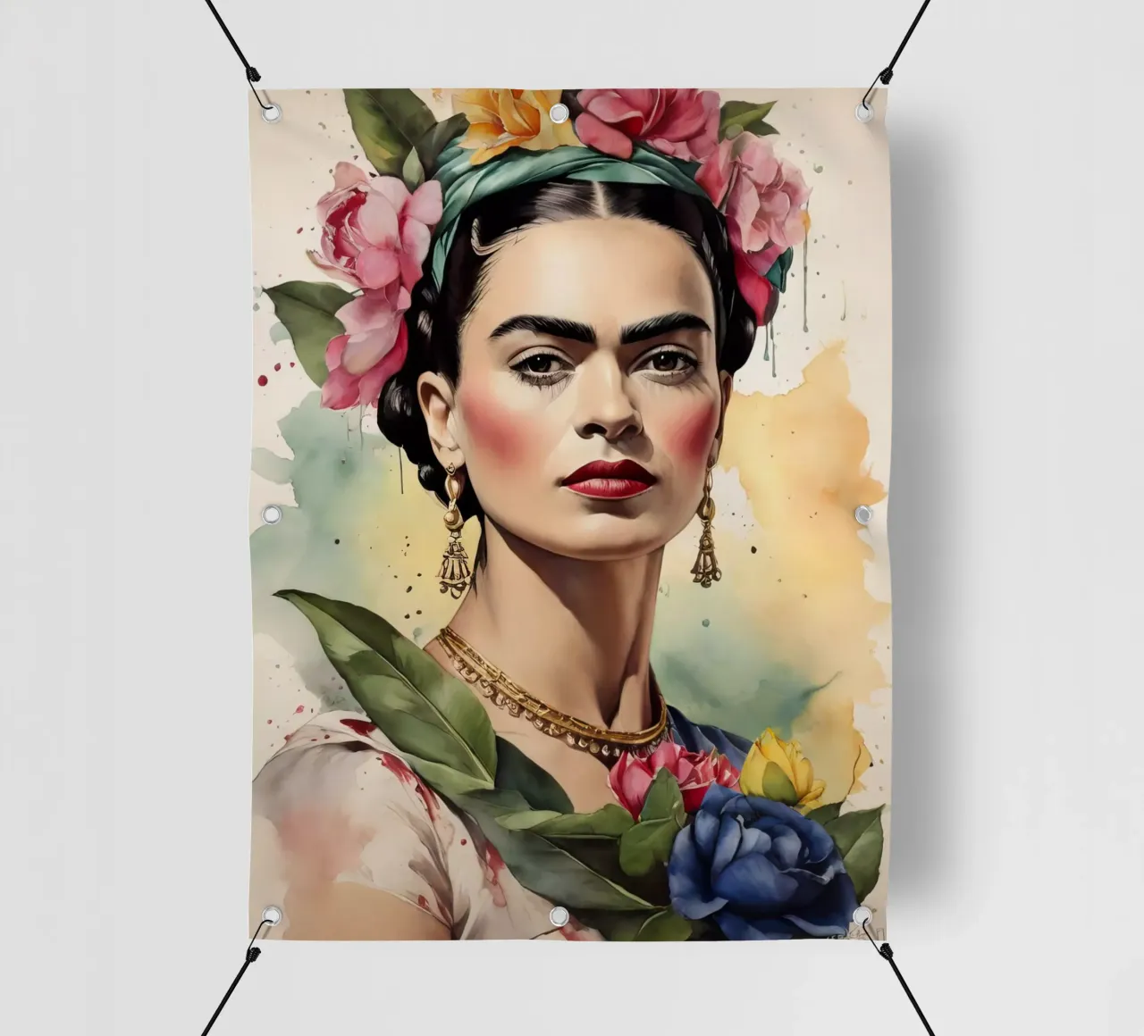 Frida Kahlo ad acquerello telo in pvc da 🎁 ARTVI-SHOP