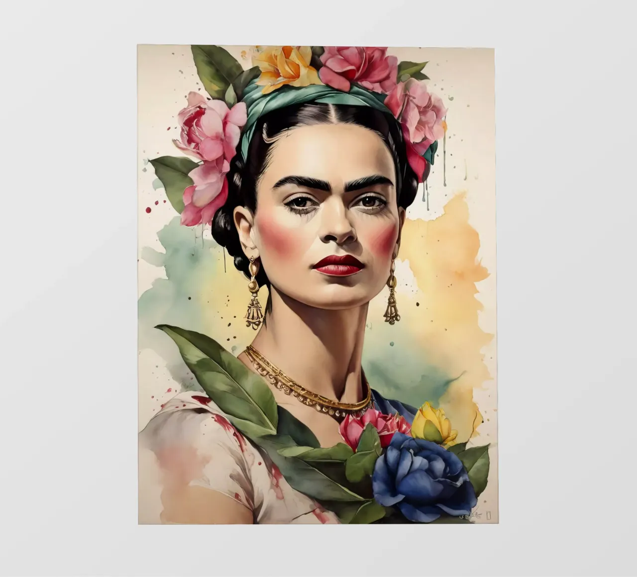 Frida Kahlo ad acquerello telo in pvc da 🎁 ARTVI-SHOP