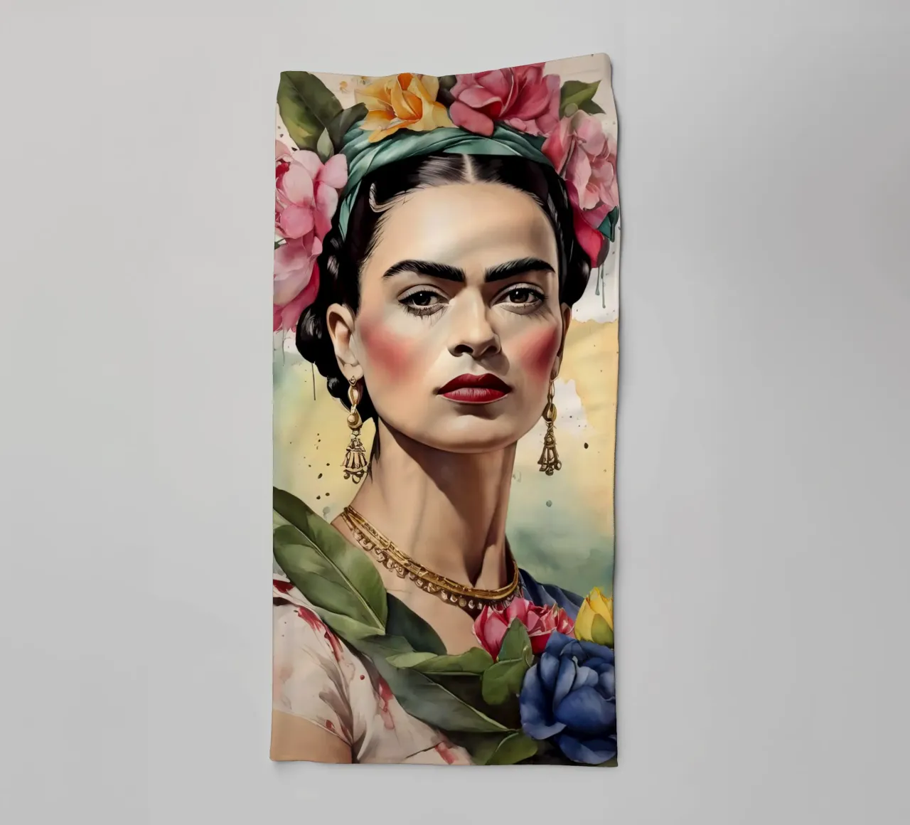 Frida Kahlo ad acquerello asciugamano da bagno da 🎁 ARTVI-SHOP