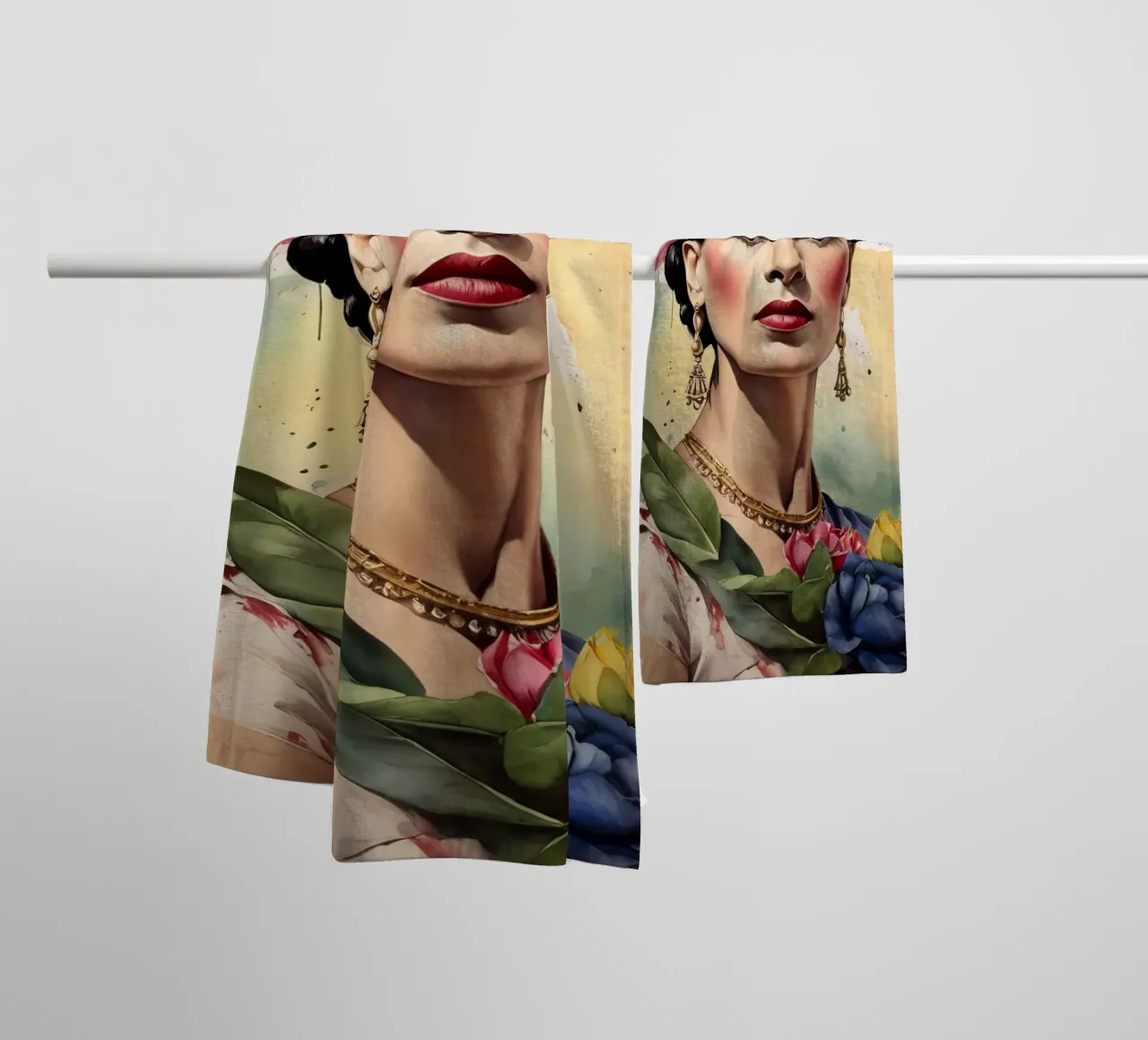 Frida Kahlo ad acquerello asciugamano da bagno da 🎁 ARTVI-SHOP