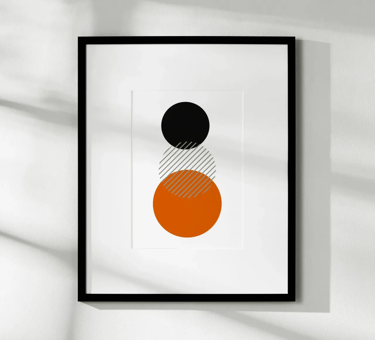 Bauhaus Cirkels Abstract Print | Zwart, Oranje & Grijs Kunst hahnemühle van Grungeo