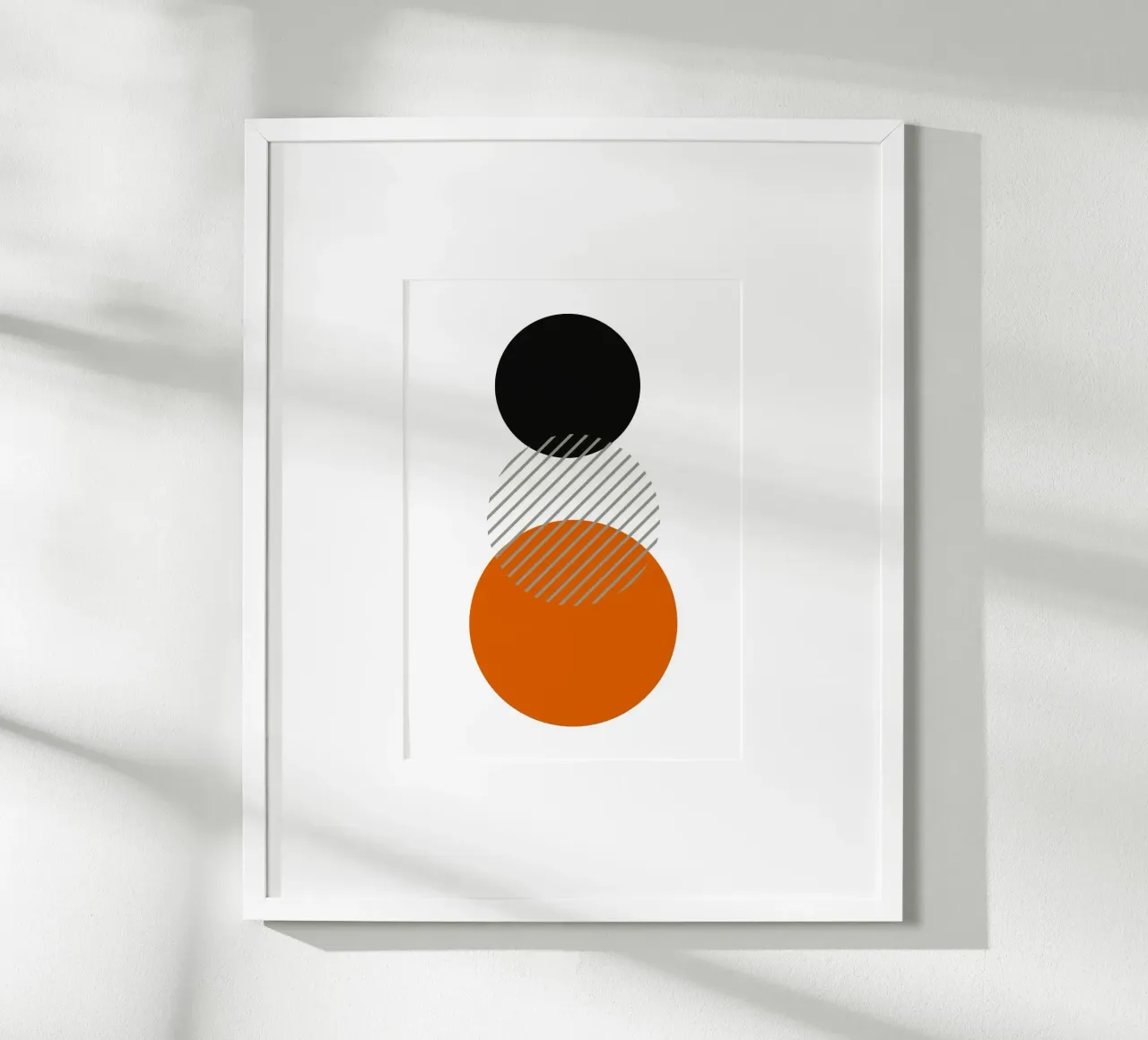 Bauhaus Cirkels Abstract Print | Zwart, Oranje & Grijs Kunst hahnemühle van Grungeo