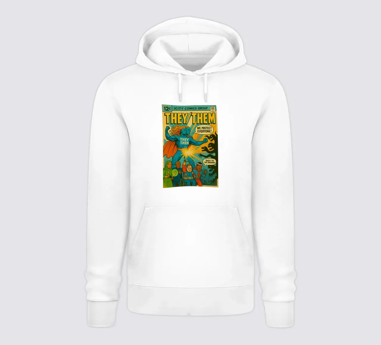 THEY THEM - I nuovi Supes On The Block felpa con cappuccio da Vintage Van Gogh