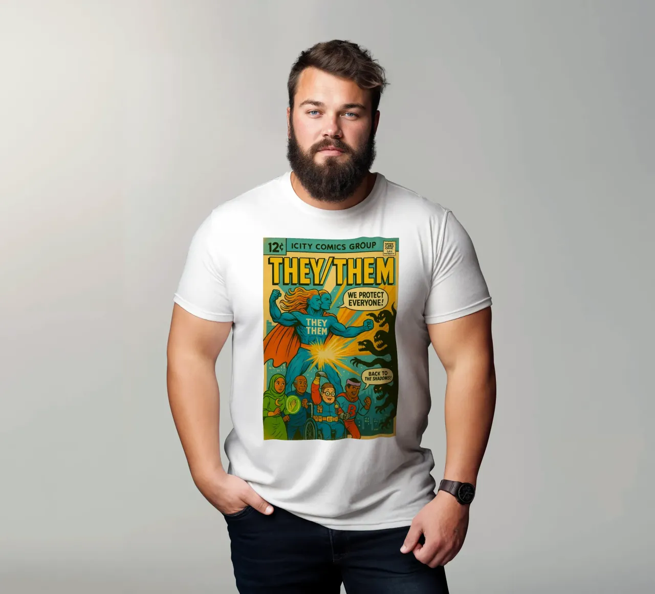 THEY THEM - I nuovi Supes On The Block t-shirt da Vintage Van Gogh
