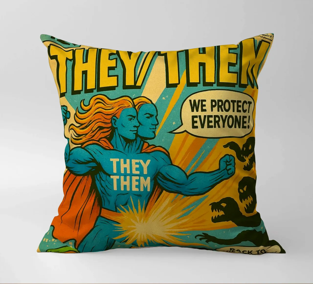 THEY THEM - I nuovi Supes On The Block cuscino da Vintage Van Gogh