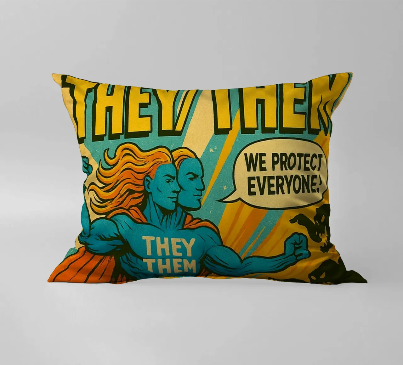 THEY THEM - I nuovi Supes On The Block cuscino da Vintage Van Gogh