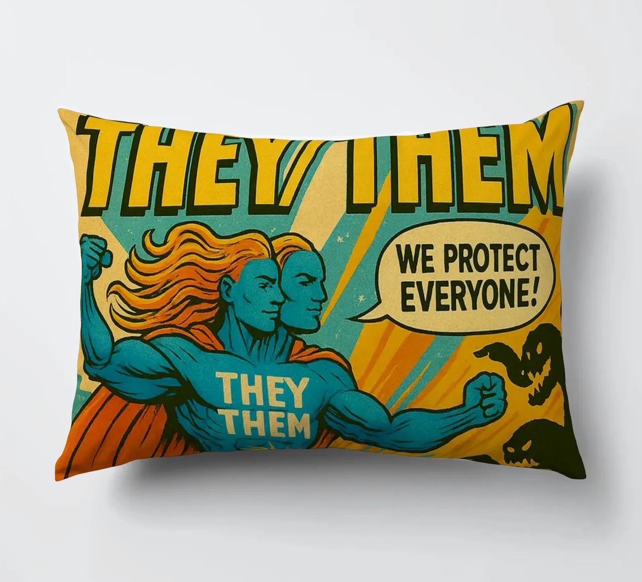 THEY THEM - I nuovi Supes On The Block cuscino da Vintage Van Gogh