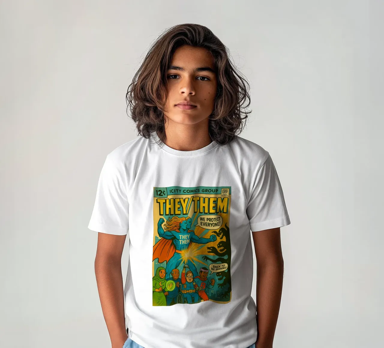 THEY THEM - I nuovi Supes On The Block t-shirt bambini da Vintage Van Gogh