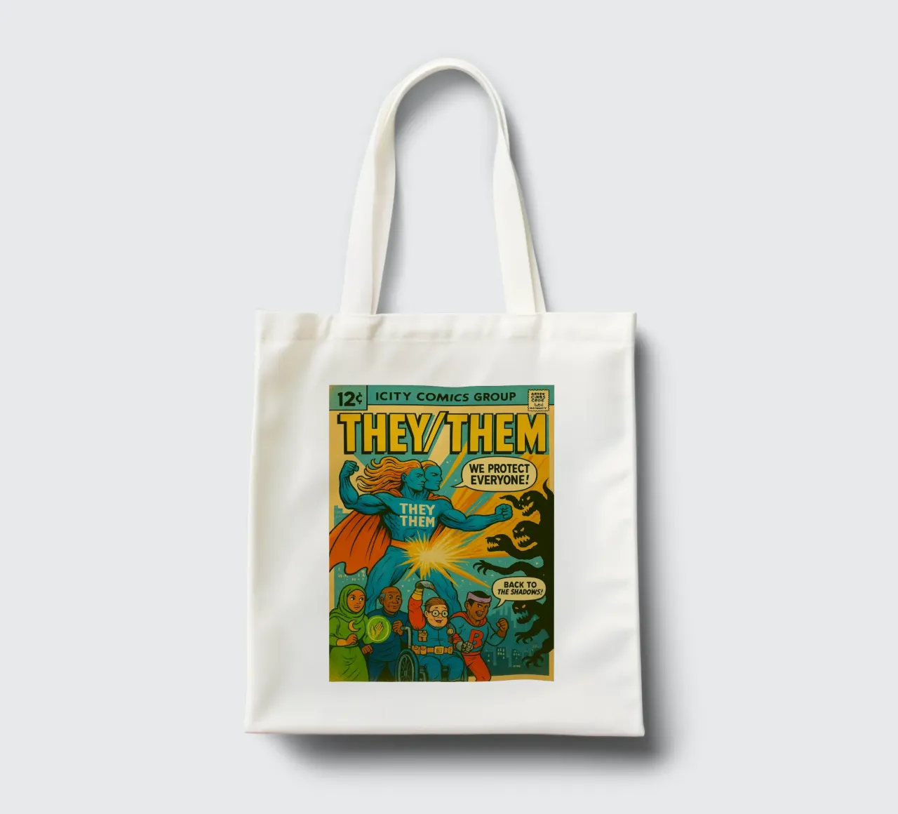 THEY THEM - I nuovi Supes On The Block borsa in juta da Vintage Van Gogh