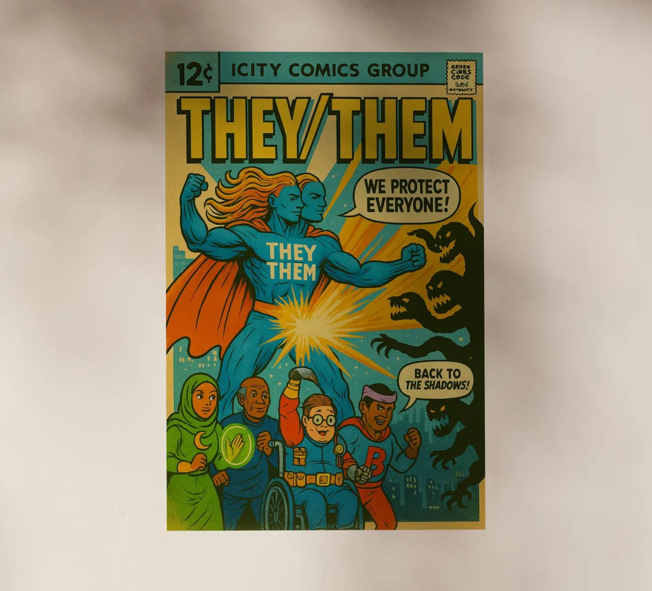THEY THEM - Fresh Supes On The Block lámina retroiluminada de Vintage Van Gogh