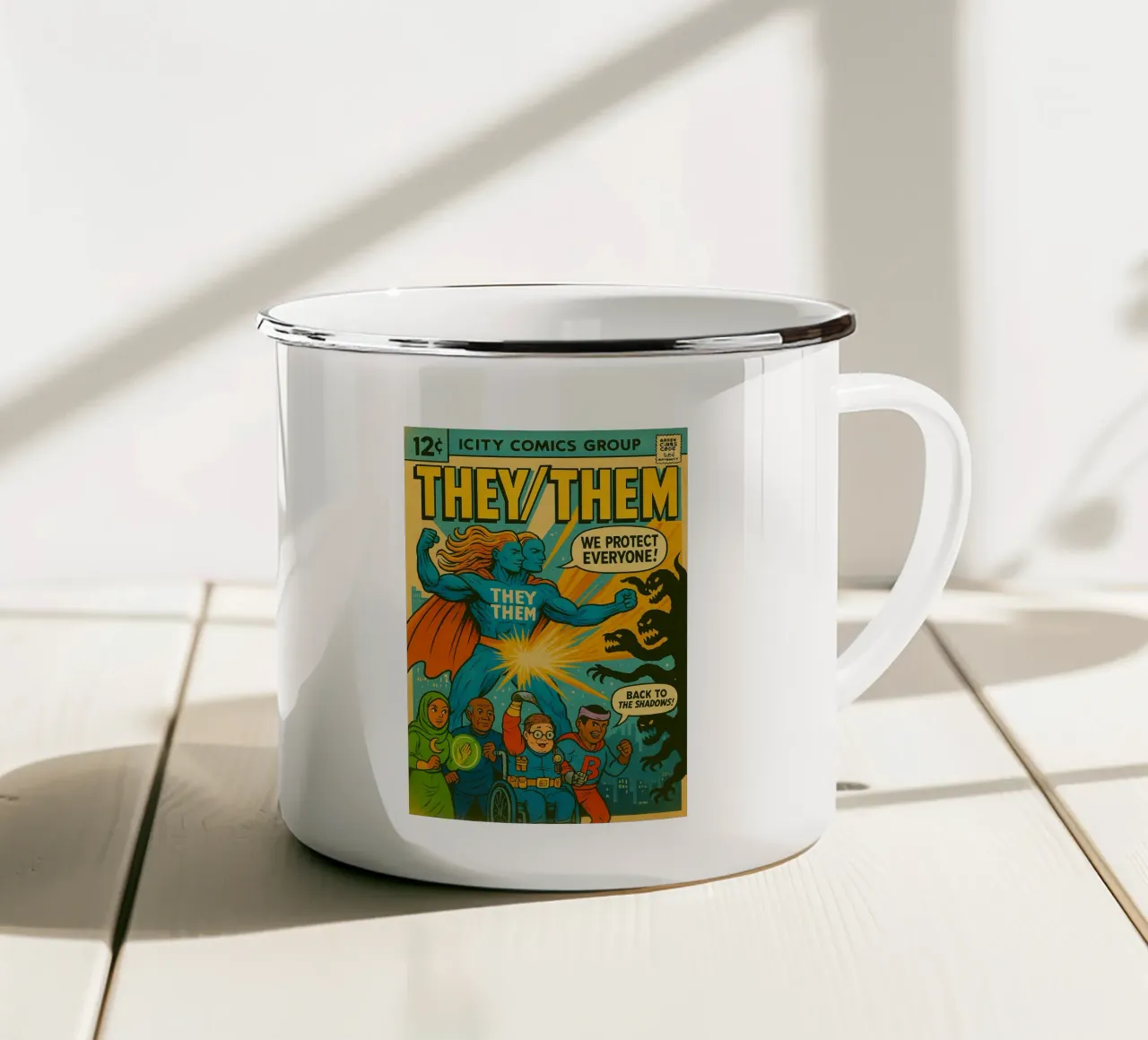THEY THEM - Verse Supes On The Block emaille mok van Vintage Van Gogh