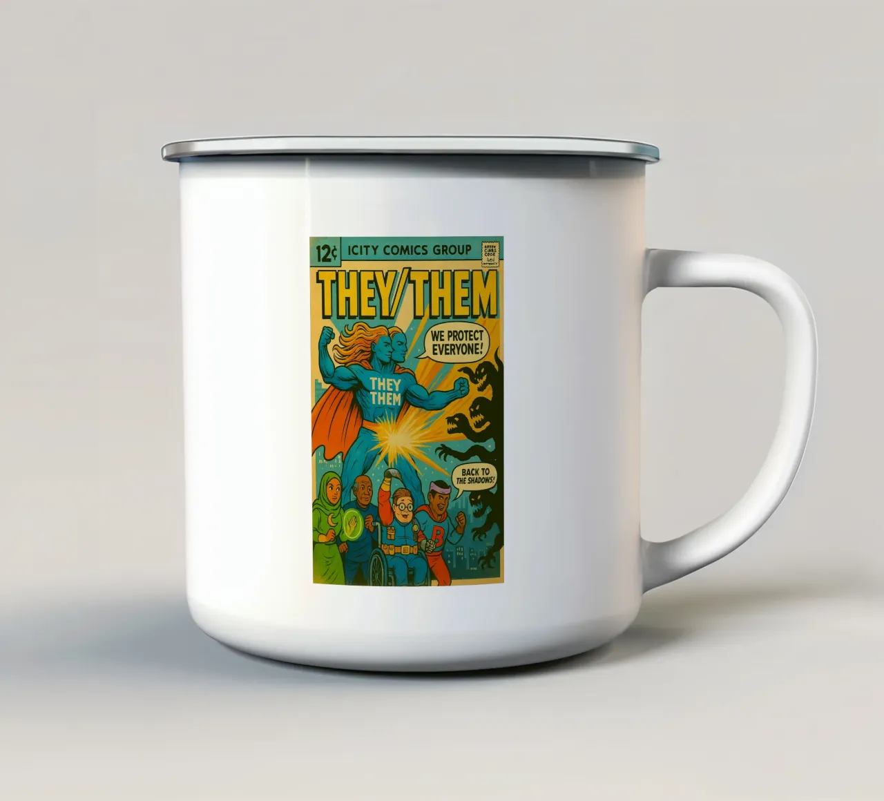 THEY THEM - Verse Supes On The Block emaille mok van Vintage Van Gogh