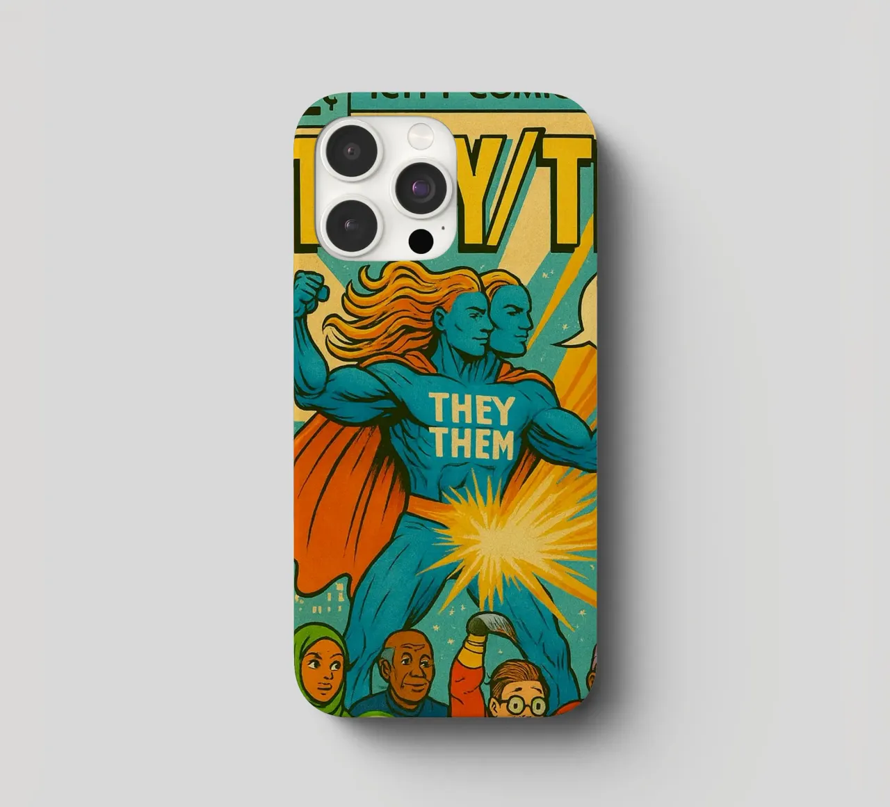 THEY THEM - Frische Supes On The Block iPhone Hülle von Vintage Van Gogh