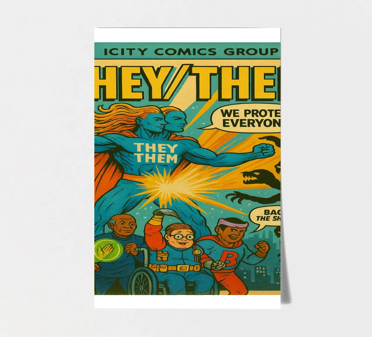 THEY THEM - I nuovi Supes On The Block foglio adesivo da Vintage Van Gogh