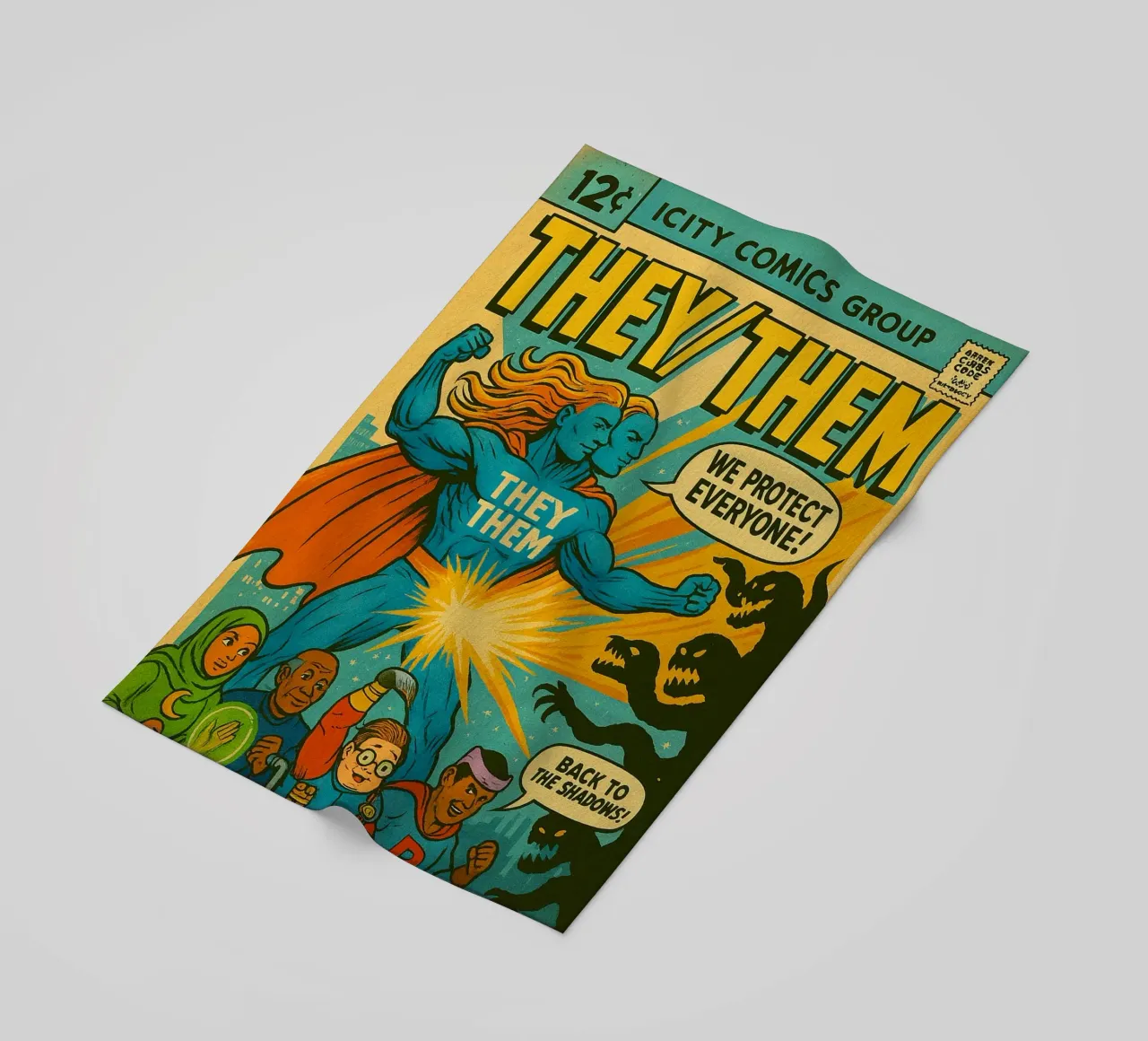 THEY THEM - Fresh Supes On The Block toalla de playa de Vintage Van Gogh