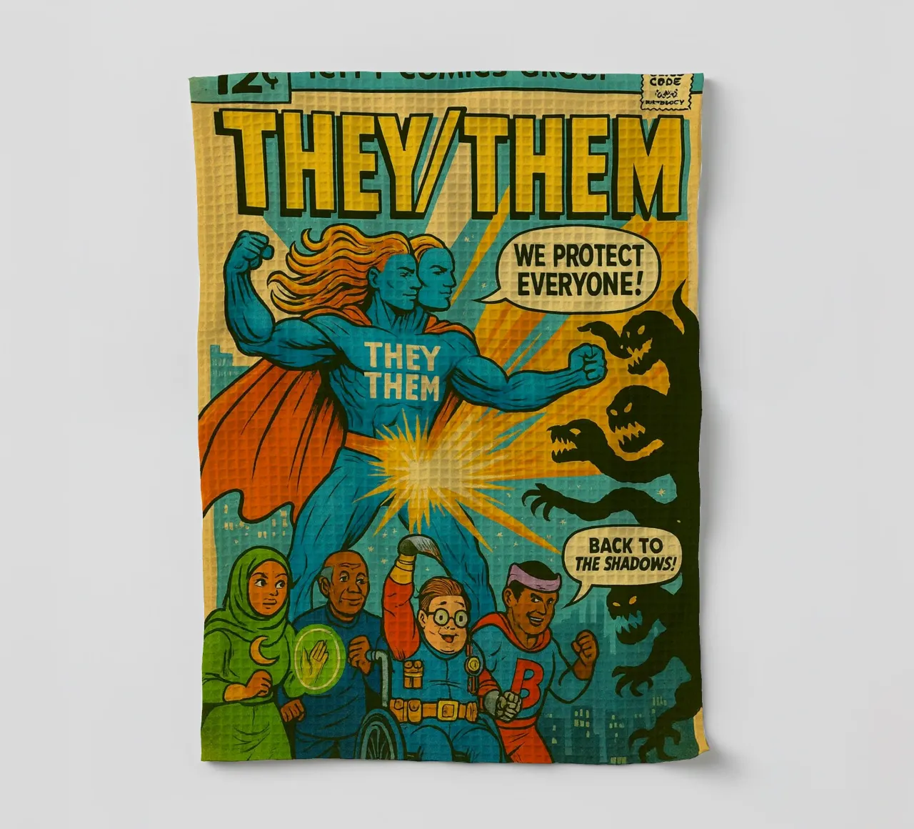 THEY THEM - Fresh Supes On The Block paño de cocina de Vintage Van Gogh