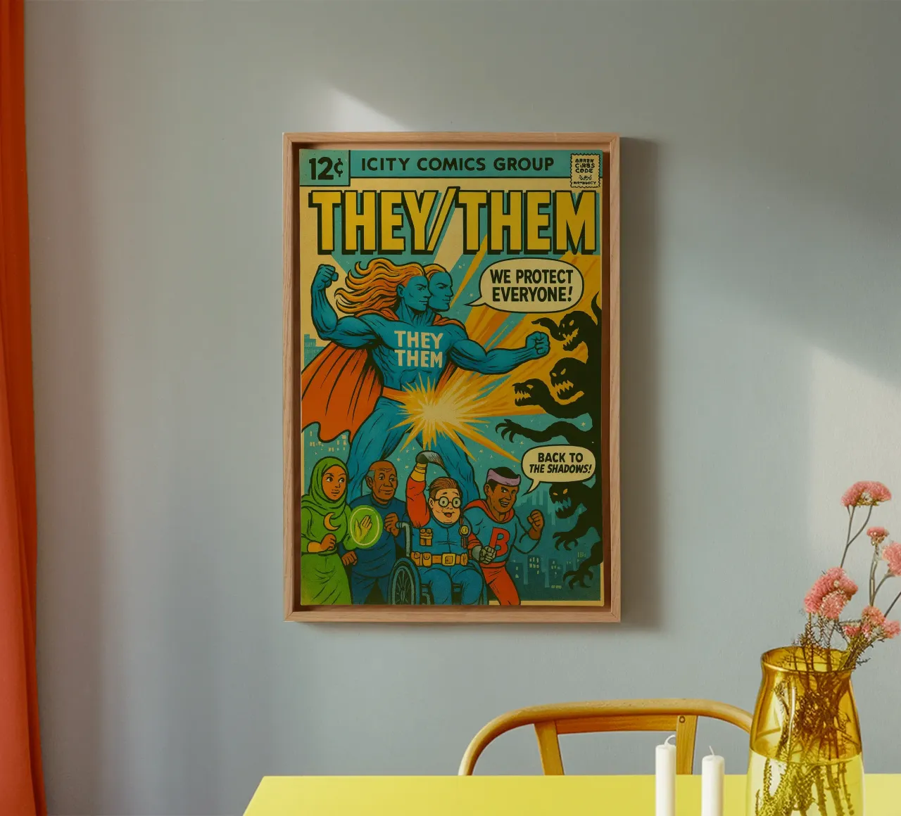 THEY THEM - Fresh Supes On The Block canvas by Vintage Van Gogh