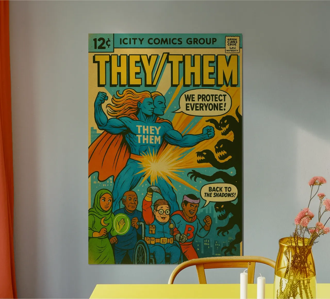 THEY THEM - I nuovi Supes On The Block carta hahnemühle da Vintage Van Gogh