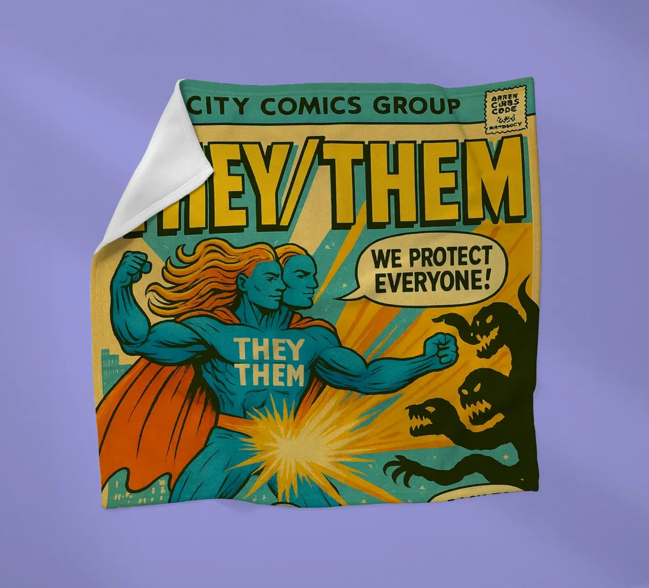 THEY THEM - I nuovi Supes On The Block coperta in pile da Vintage Van Gogh